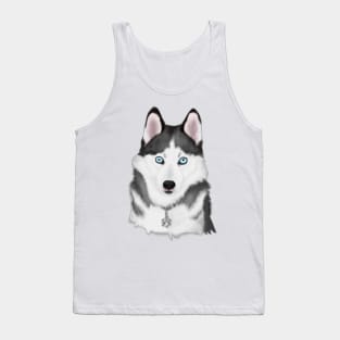 Cute Husky Drawing Tank Top